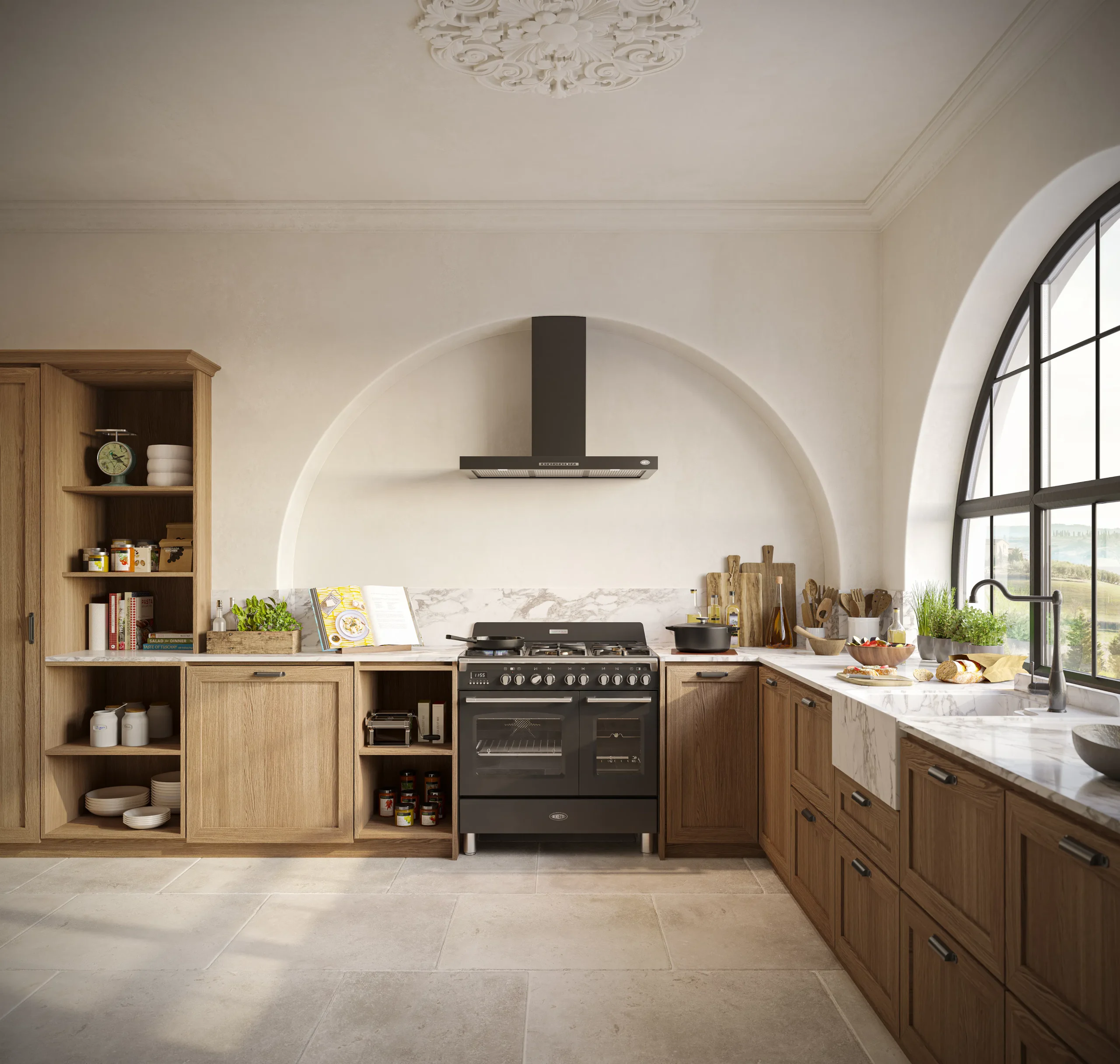 Toscana | 90 cm Gasfornuis, 5 branders incl. Dual Fuel